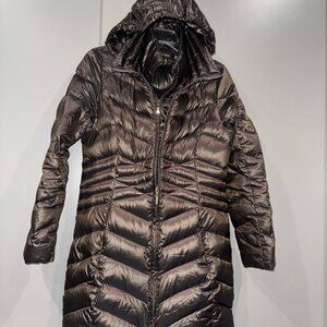 ELLEN TRACY Packable Down Puffer Coat Women S Long Sleeve Hooded Full Zip Warm